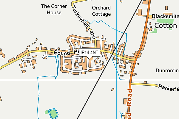 IP14 4NT map - OS VectorMap District (Ordnance Survey)