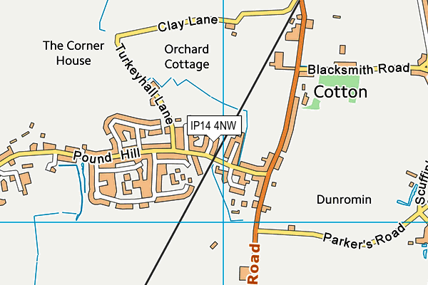 IP14 4NW map - OS VectorMap District (Ordnance Survey)
