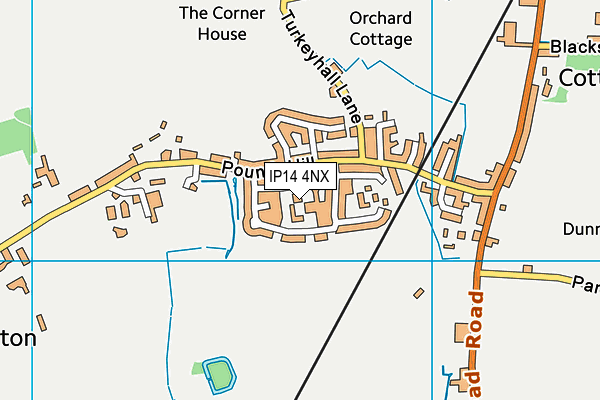 IP14 4NX map - OS VectorMap District (Ordnance Survey)