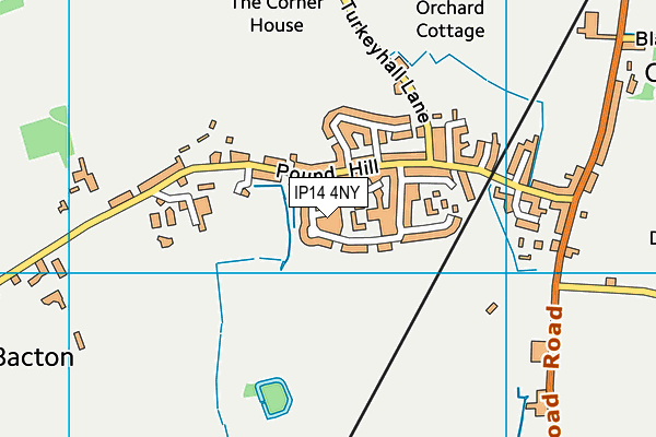 IP14 4NY map - OS VectorMap District (Ordnance Survey)