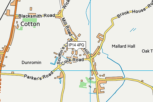 IP14 4PQ map - OS VectorMap District (Ordnance Survey)