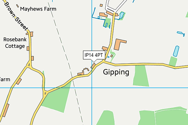 IP14 4PT map - OS VectorMap District (Ordnance Survey)