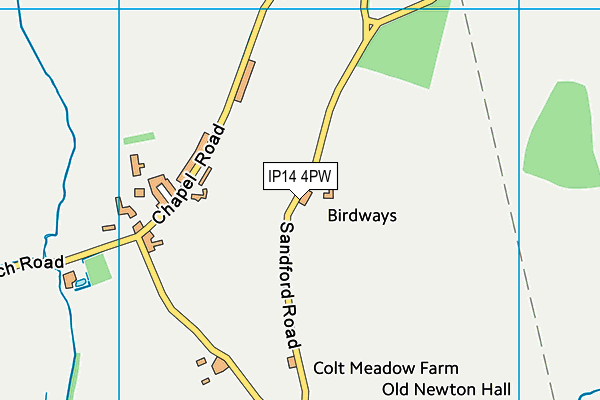 IP14 4PW map - OS VectorMap District (Ordnance Survey)