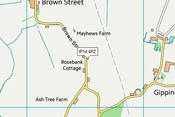 IP14 4PZ map - OS VectorMap District (Ordnance Survey)