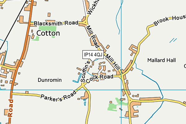 IP14 4QJ map - OS VectorMap District (Ordnance Survey)