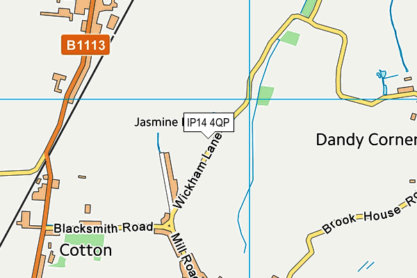 IP14 4QP map - OS VectorMap District (Ordnance Survey)