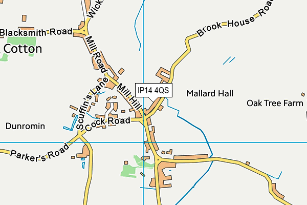 IP14 4QS map - OS VectorMap District (Ordnance Survey)