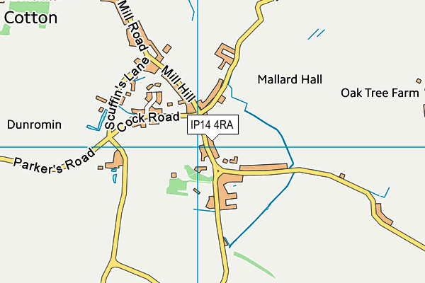 IP14 4RA map - OS VectorMap District (Ordnance Survey)