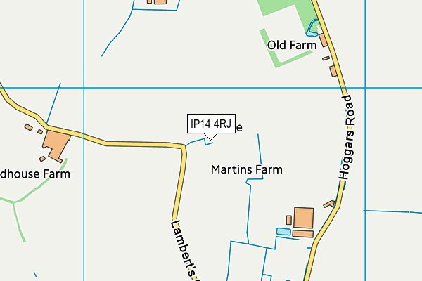IP14 4RJ map - OS VectorMap District (Ordnance Survey)