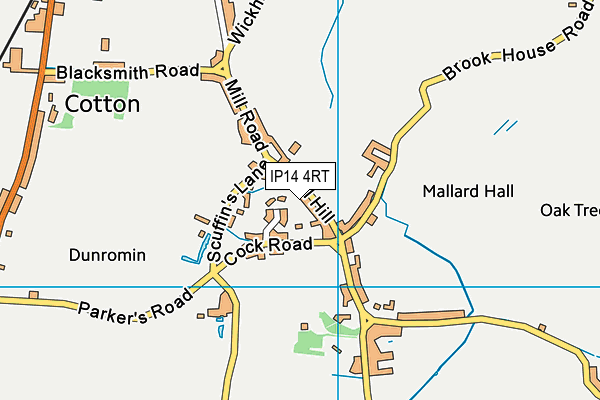 IP14 4RT map - OS VectorMap District (Ordnance Survey)