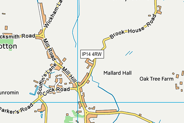 IP14 4RW map - OS VectorMap District (Ordnance Survey)