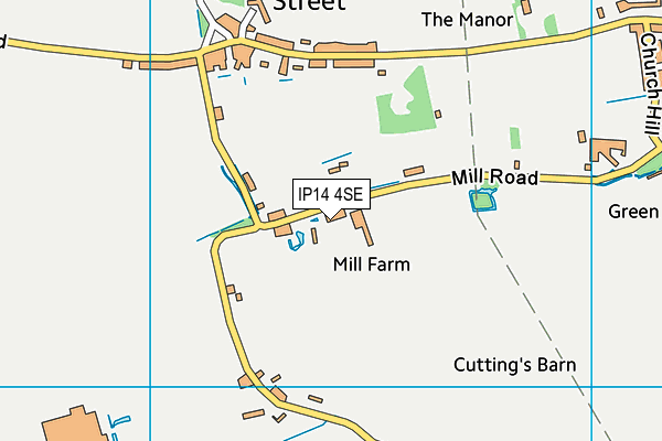 IP14 4SE map - OS VectorMap District (Ordnance Survey)