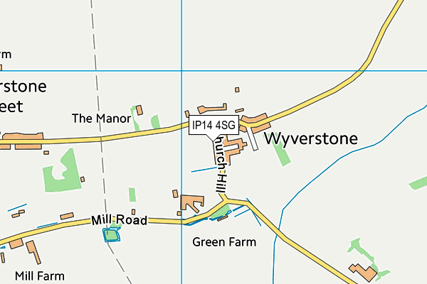 IP14 4SG map - OS VectorMap District (Ordnance Survey)