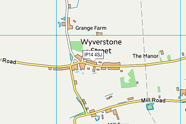 IP14 4SJ map - OS VectorMap District (Ordnance Survey)