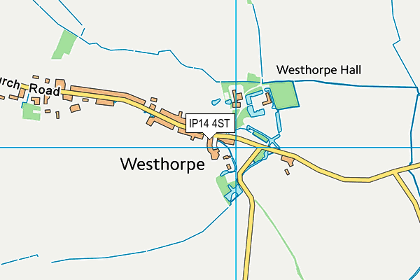 IP14 4ST map - OS VectorMap District (Ordnance Survey)