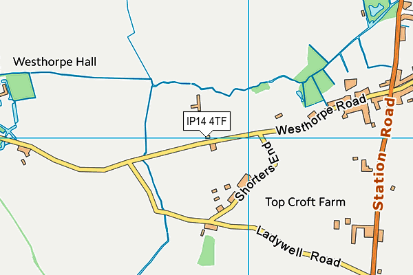 IP14 4TF map - OS VectorMap District (Ordnance Survey)
