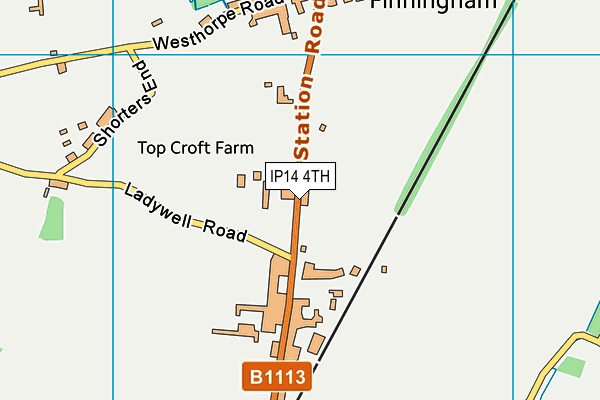 IP14 4TH map - OS VectorMap District (Ordnance Survey)