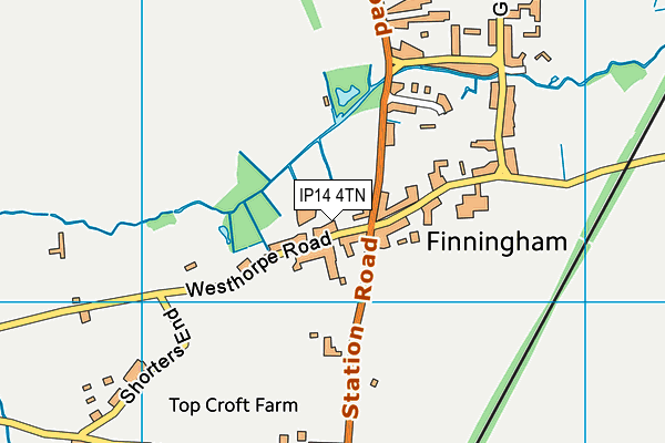 IP14 4TN map - OS VectorMap District (Ordnance Survey)