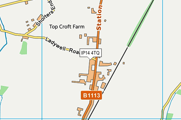 IP14 4TQ map - OS VectorMap District (Ordnance Survey)
