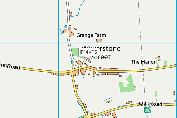 IP14 4TS map - OS VectorMap District (Ordnance Survey)