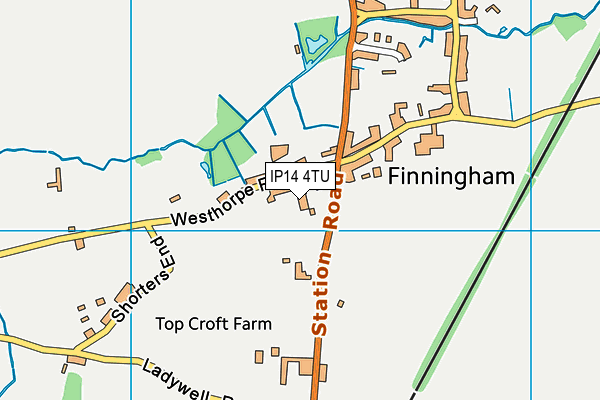 IP14 4TU map - OS VectorMap District (Ordnance Survey)