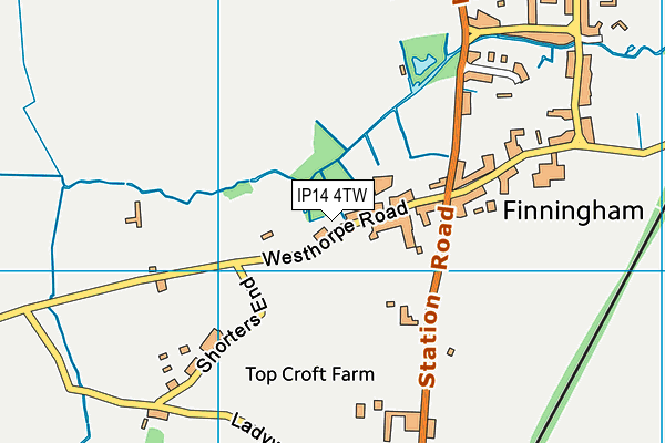 IP14 4TW map - OS VectorMap District (Ordnance Survey)