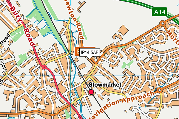 IP14 5AF map - OS VectorMap District (Ordnance Survey)