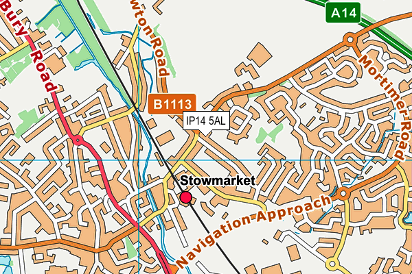 IP14 5AL map - OS VectorMap District (Ordnance Survey)