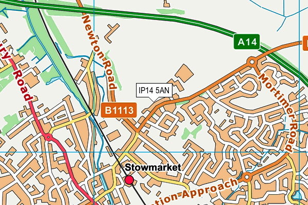 IP14 5AN map - OS VectorMap District (Ordnance Survey)