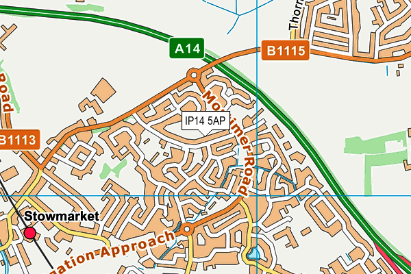 IP14 5AP map - OS VectorMap District (Ordnance Survey)