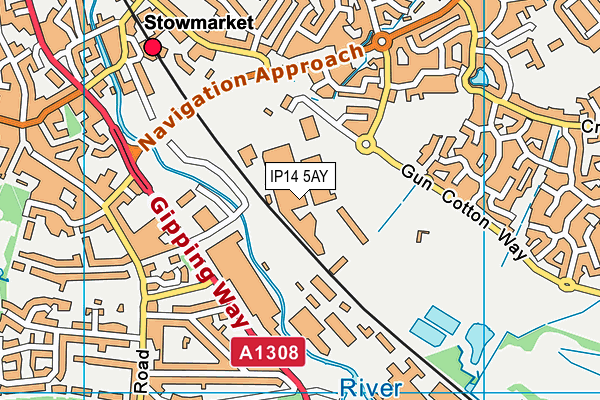 IP14 5AY map - OS VectorMap District (Ordnance Survey)