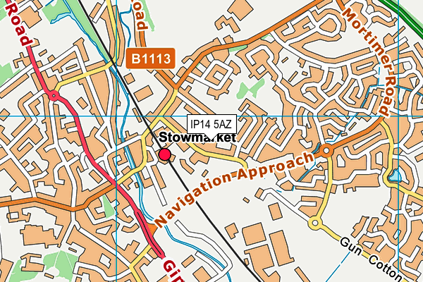 IP14 5AZ map - OS VectorMap District (Ordnance Survey)