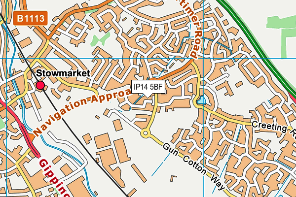 IP14 5BF map - OS VectorMap District (Ordnance Survey)