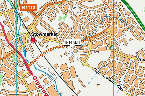 IP14 5BH map - OS VectorMap District (Ordnance Survey)