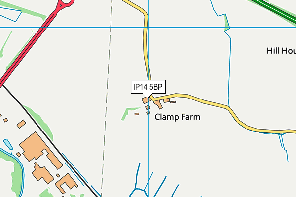 IP14 5BP map - OS VectorMap District (Ordnance Survey)