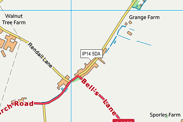 IP14 5DA map - OS VectorMap District (Ordnance Survey)