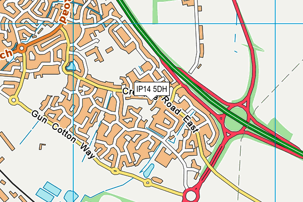 IP14 5DH map - OS VectorMap District (Ordnance Survey)