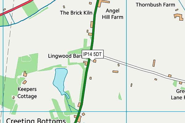 IP14 5DT map - OS VectorMap District (Ordnance Survey)