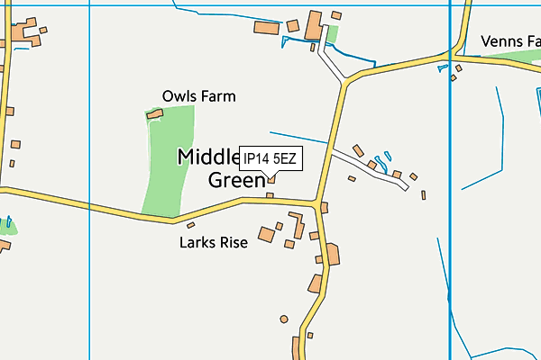 IP14 5EZ map - OS VectorMap District (Ordnance Survey)