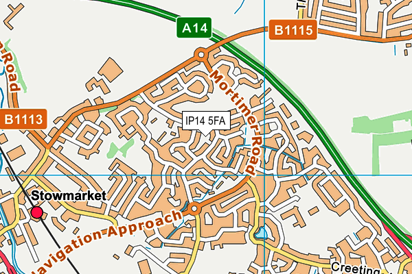 IP14 5FA map - OS VectorMap District (Ordnance Survey)