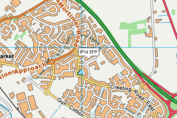 IP14 5FP map - OS VectorMap District (Ordnance Survey)