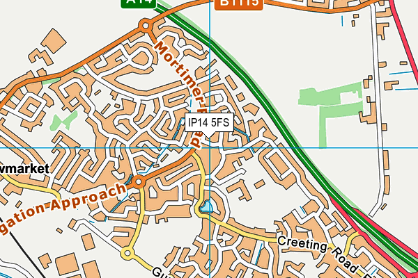 IP14 5FS map - OS VectorMap District (Ordnance Survey)