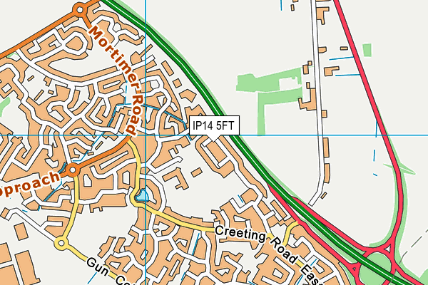 IP14 5FT map - OS VectorMap District (Ordnance Survey)