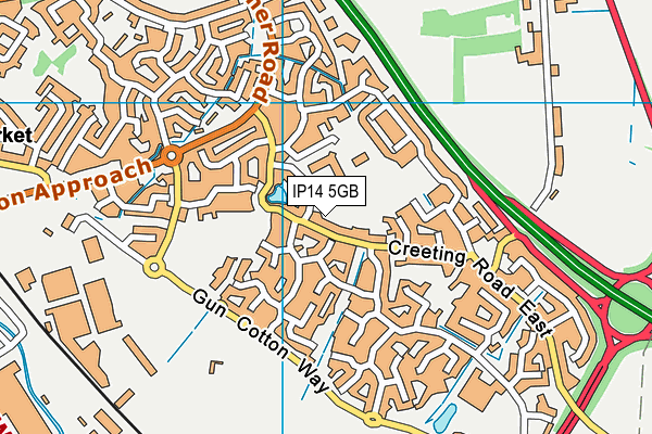 IP14 5GB map - OS VectorMap District (Ordnance Survey)