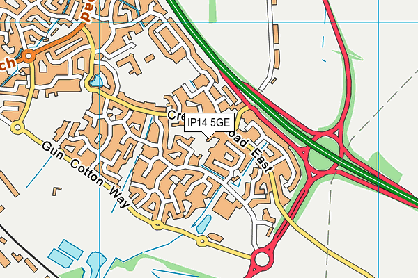 IP14 5GE map - OS VectorMap District (Ordnance Survey)