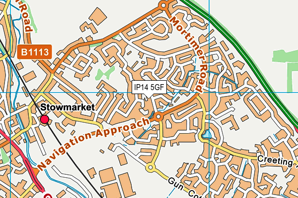 IP14 5GF map - OS VectorMap District (Ordnance Survey)