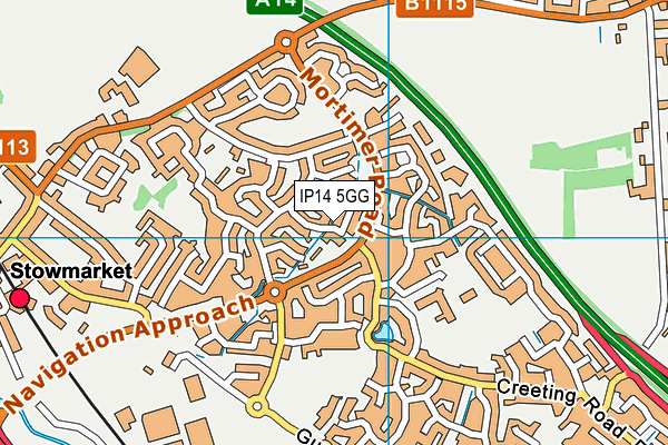 IP14 5GG map - OS VectorMap District (Ordnance Survey)