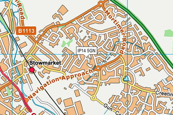 IP14 5GN map - OS VectorMap District (Ordnance Survey)
