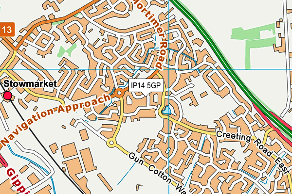 IP14 5GP map - OS VectorMap District (Ordnance Survey)