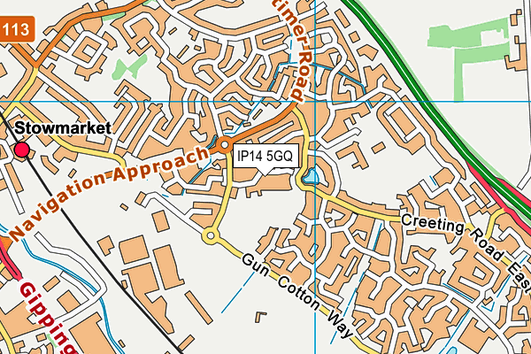 IP14 5GQ map - OS VectorMap District (Ordnance Survey)